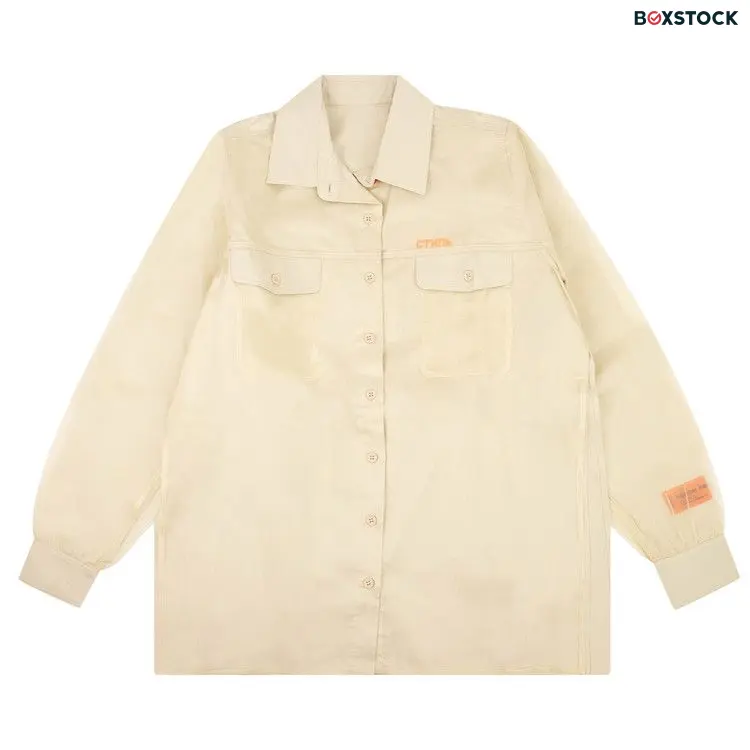 Heron Preston Side Slit Blouse Shirt 'Beige' Cream