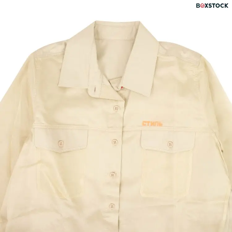 Heron Preston Side Slit Blouse Shirt 'Beige' Cream