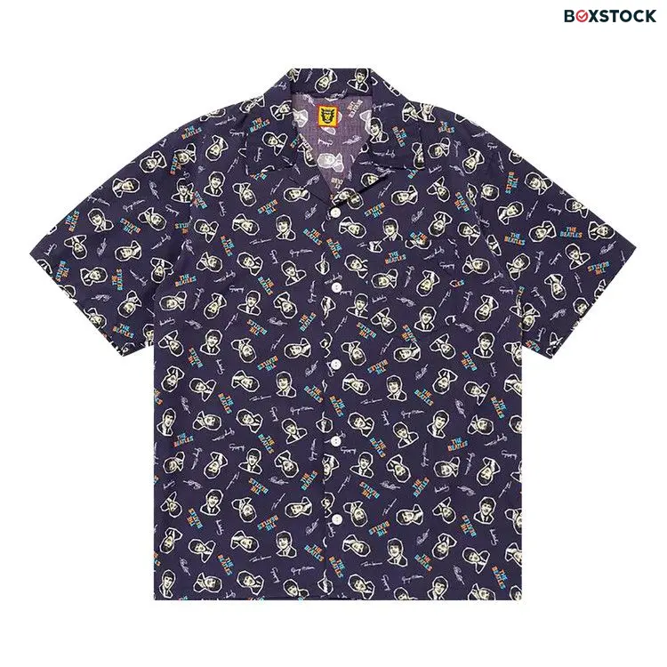 Human Made Beatles Aloha Shirt 'Navy' Blue
