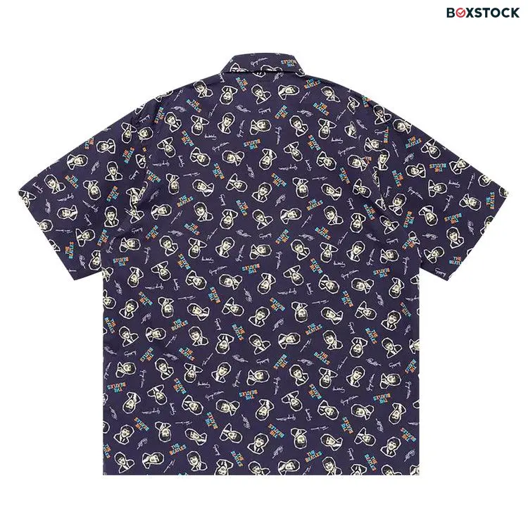 Human Made Beatles Aloha Shirt 'Navy' Blue