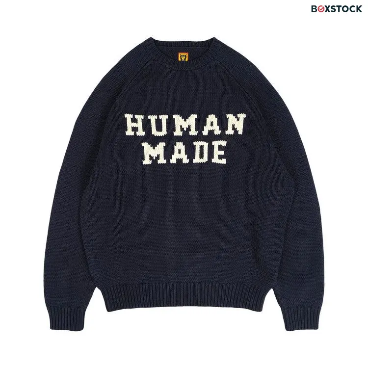 Human Made Bear Raglan Knit Sweater 'Navy' Blue Spring/Summer 2023