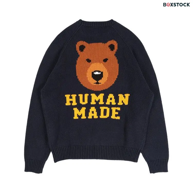 Human Made Bear Raglan Knit Sweater 'Navy' Blue Spring/Summer 2023