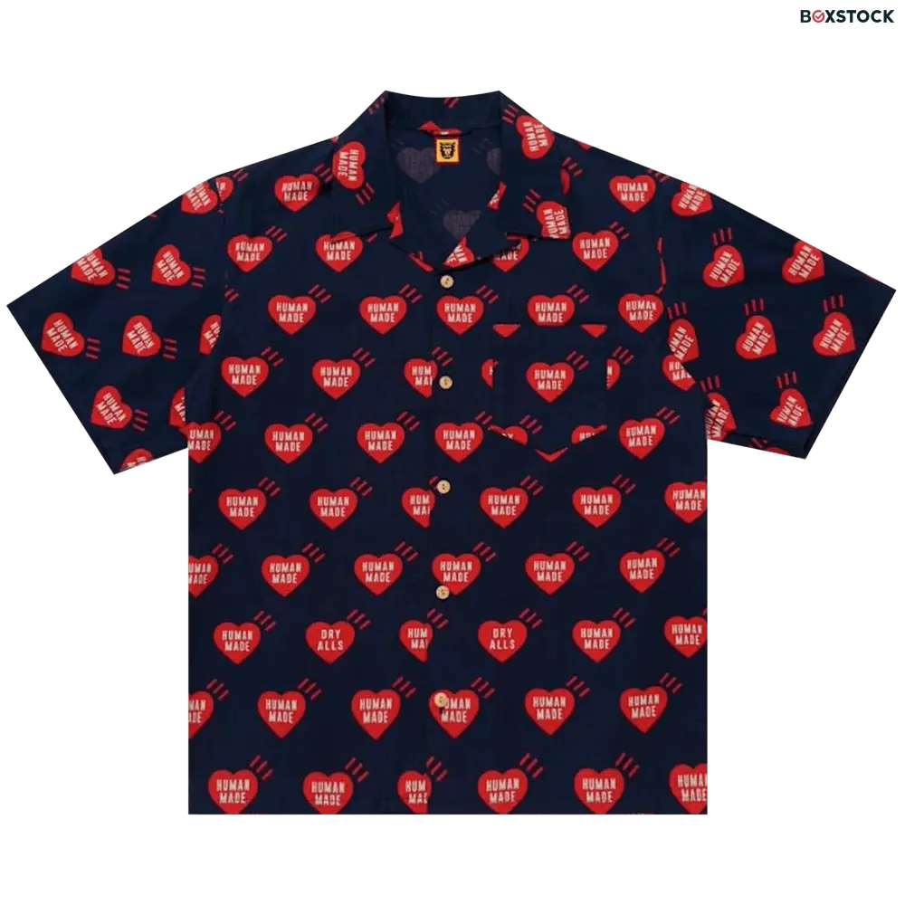 Human Made Heart Aloha Shirt 'Navy' Blue Spring/Summer 2022