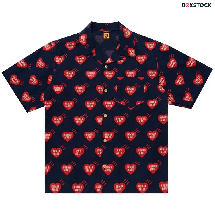 Human Made Heart Aloha Shirt 'Navy' Blue Spring/Summer 2022