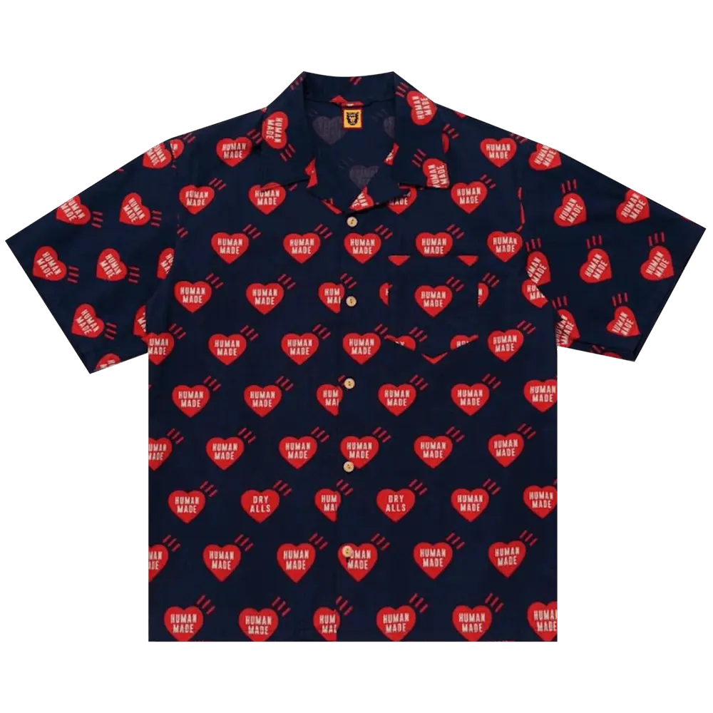 Human Made Heart Aloha Shirt 'Navy' Blue Spring/Summer 2022