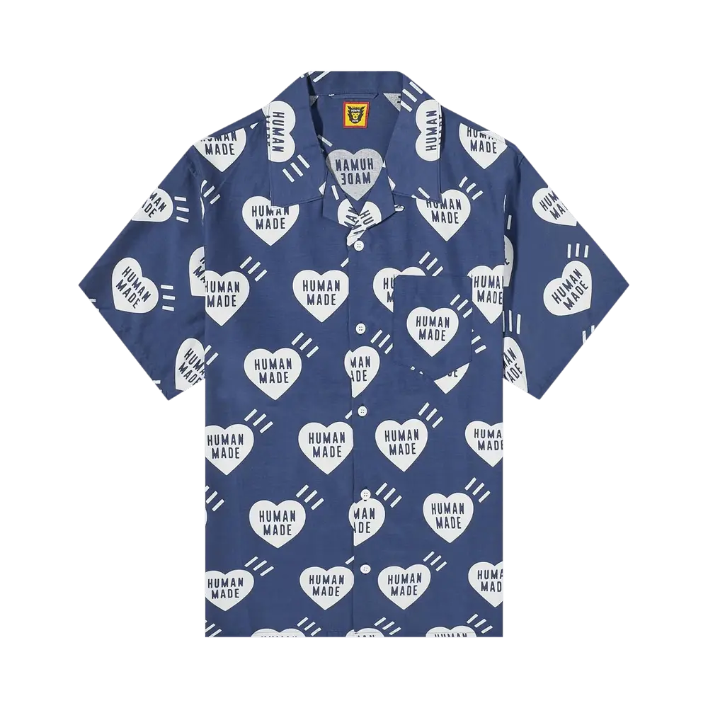 Human Made Heart Aloha Shirt 'Navy' Blue Spring/Summer 2023