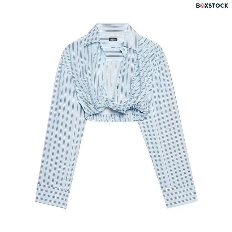 Jacquemus La Chemise Bahia Courte 'Pint Blue Stripe' Spring/Summer 2024