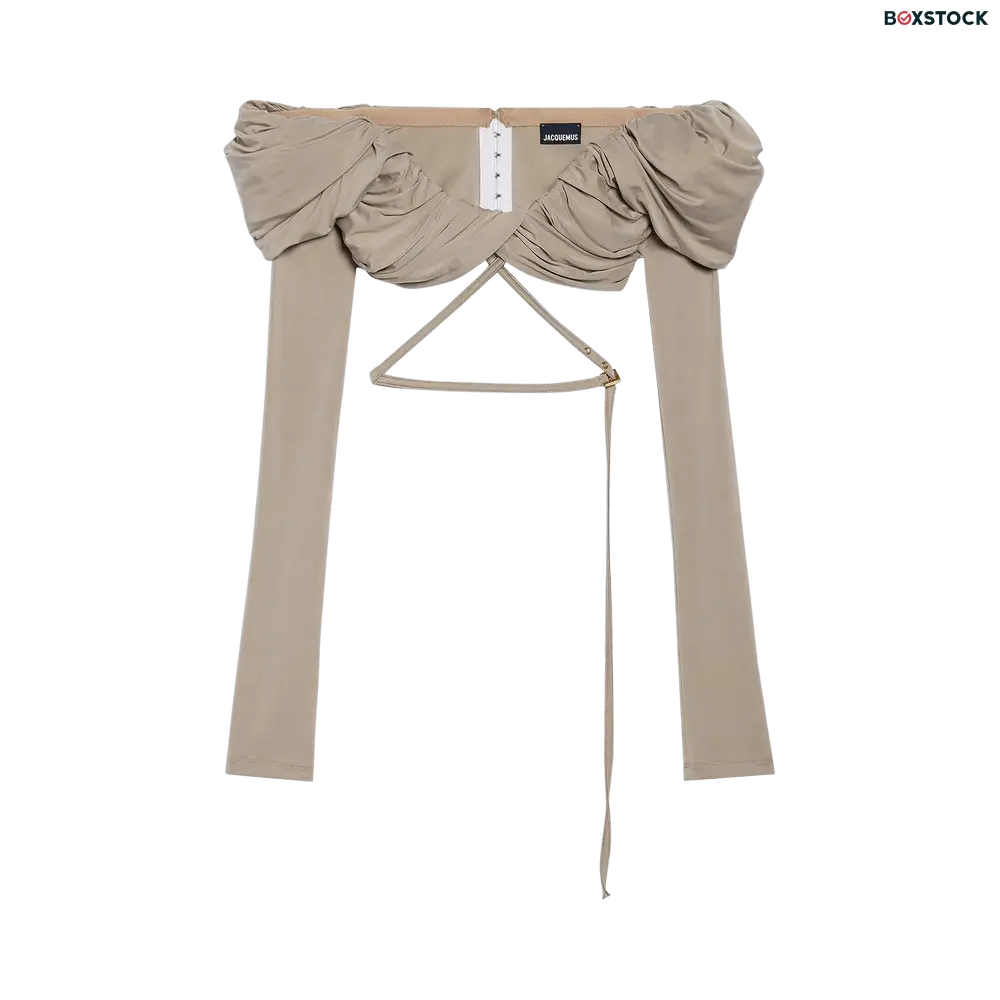 Jacquemus Le Haut Spalla Crop Top 'Light Khaki' Tan Fall/Winter 2023