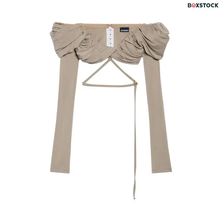 Jacquemus Le Haut Spalla Crop Top 'Light Khaki' Tan Fall/Winter 2023