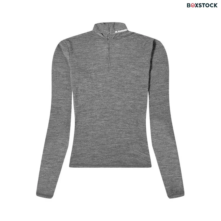 Jil Sander Zip Up Long-Sleeve T-Shirt 'Grey' Fall/Winter 2023