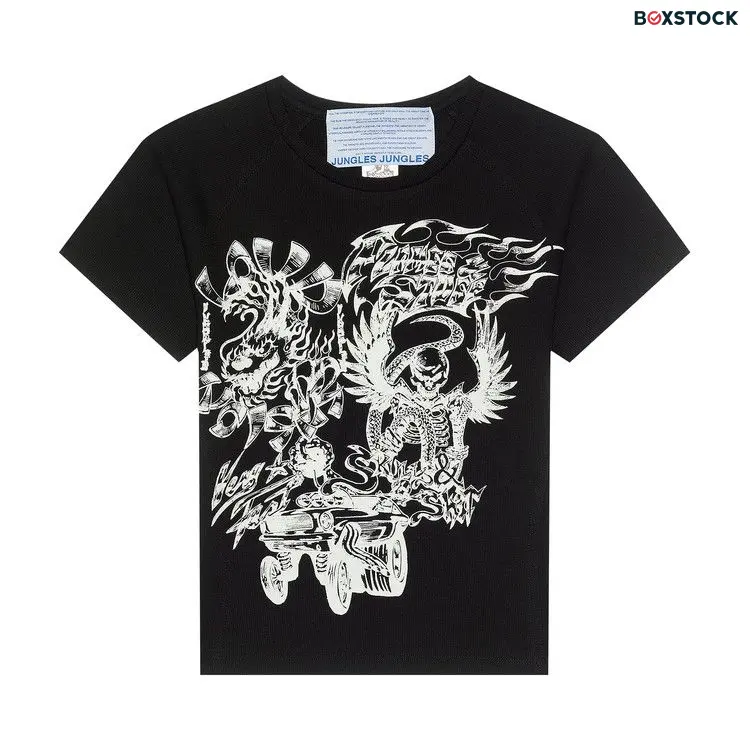 Jungles Flames N Stuff Fitted Raglan Tee 'Black' Spring/Summer 2024