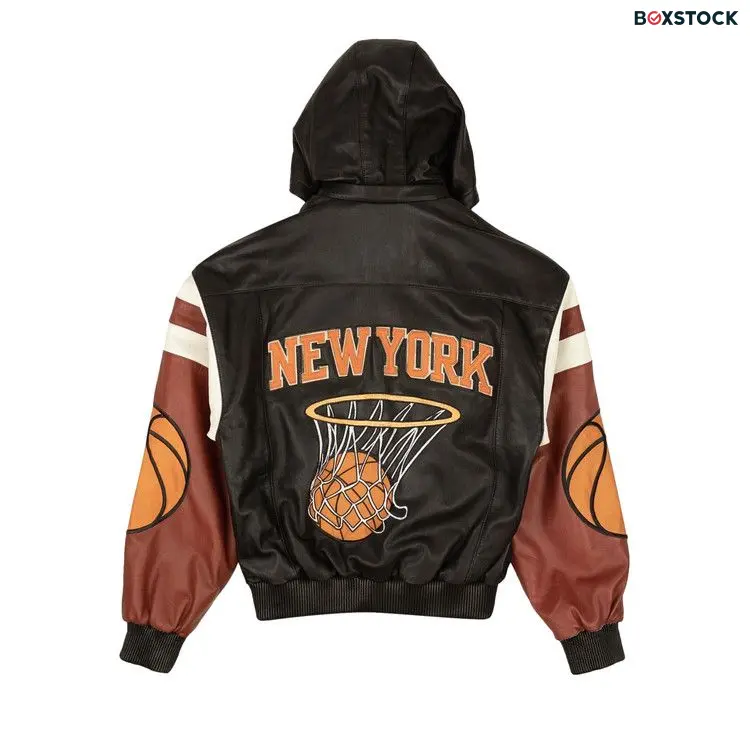Just Don New York Basketball Leather Jacket 'Black'