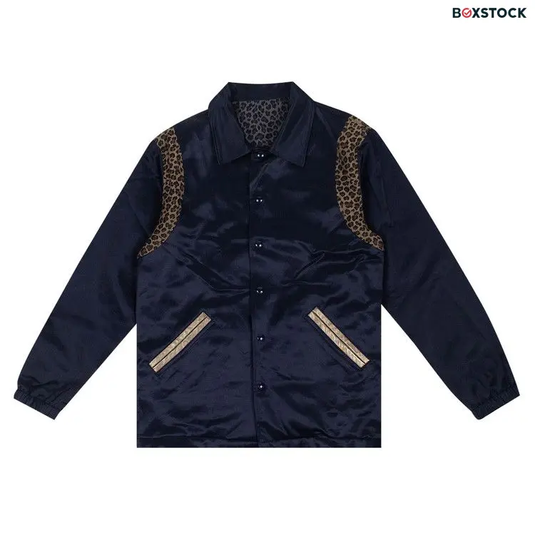 Just Don Satin Reversible Coaches Jacket 'Navy' Blue