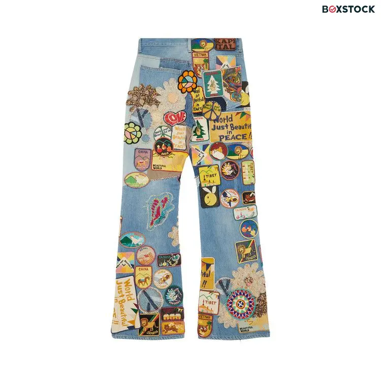 Kapital Beautiful World 12.05oz Denim 5P Rat Flare Pants 'Blue' Spring/Summer 2023