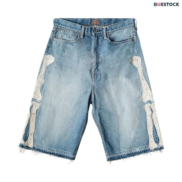 Kapital Bone Denim Shorts 'Indigo Processing' Blue Spring/Summer 2024