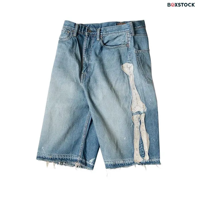 Kapital Bone Denim Shorts 'Indigo Processing' Blue Spring/Summer 2024
