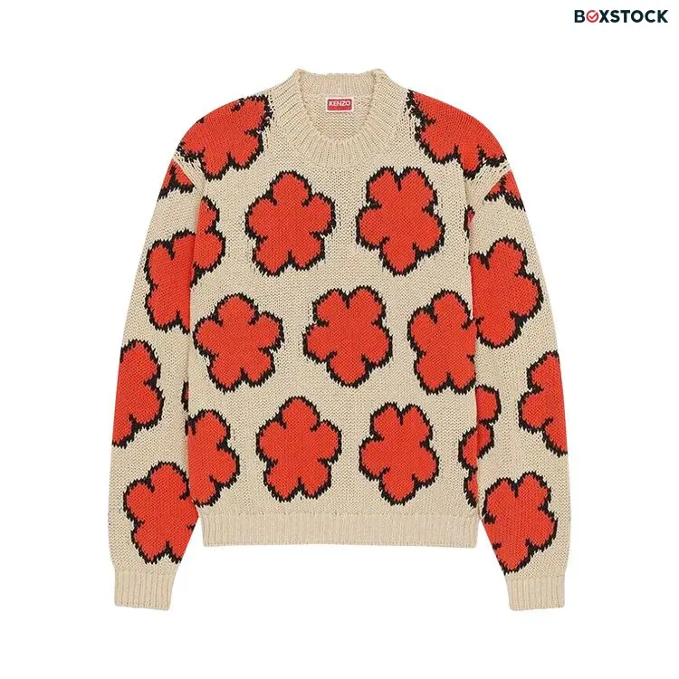 Kenzo Boke Flower Intarsia Knit Jumper 'Red' Spring/Summer 2023
