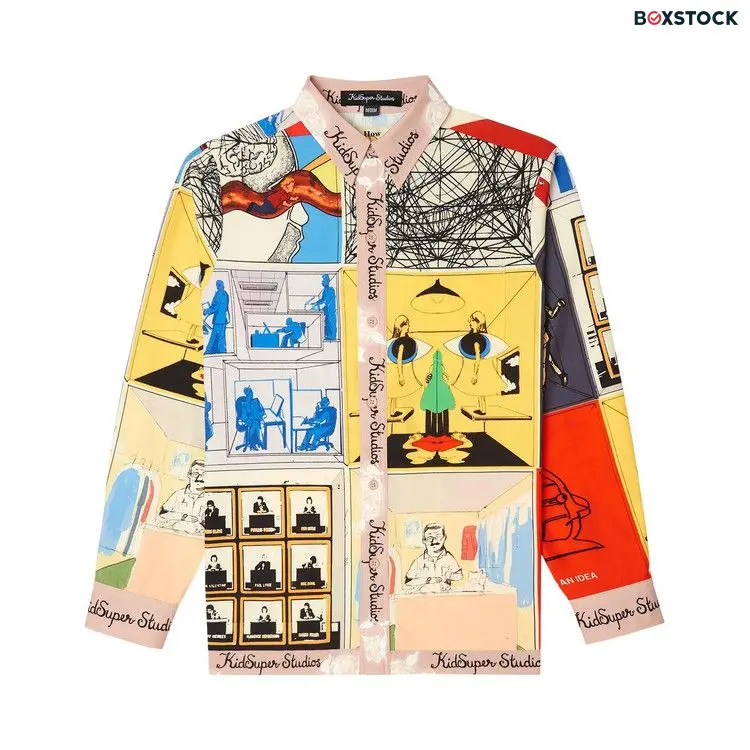 KidSuper Printed Satin Shirt 'Multicolor' Multi-Color Spring/Summer 2024