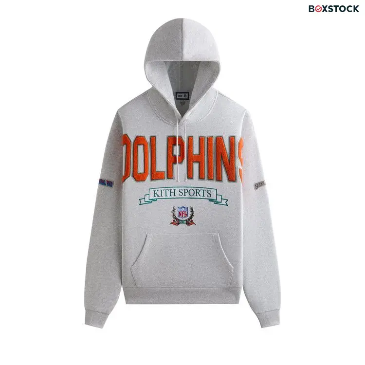Kith & '47 for the NFL: Dolphins Nelson Hoodie 'Light Heather Grey' Fall/Winter 2024