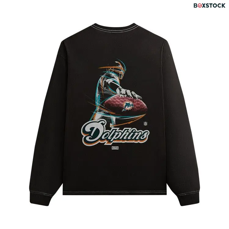 Kith & '47 for the NFL: Dolphins Vintage Long-Sleeve Tee 'Black' Fall/Winter 2024