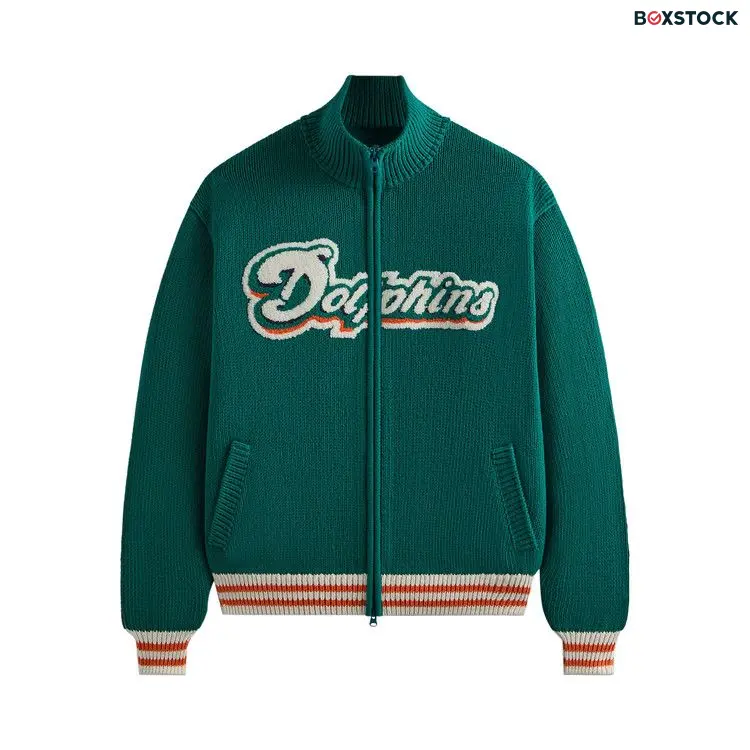 Kith & '47 for the NFL: Dolphins Wyona Full Zip Sweater 'Center' Green Fall/Winter 2024
