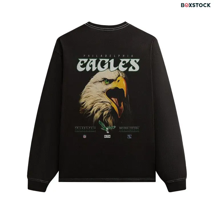 Kith & '47 for the NFL: Eagles Vintage Long Sleeve Tee 'Black' Fall/Winter 2024