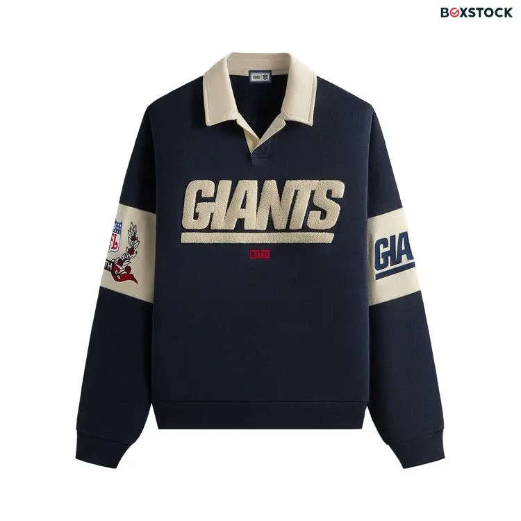 Kith & '47 for the NFL: Giants Nelson Collared Pullover 'Nocturnal' Blue Fall/Winter 2024