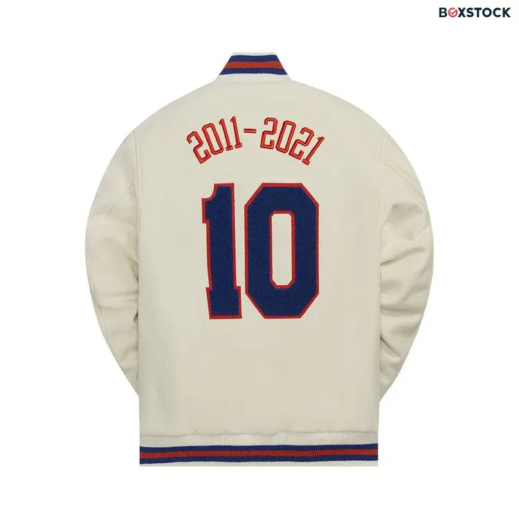 Kith And Golden Bear For New York Knicks Varsity Jacket 'Sandrift' Cream Fall/Winter 2021