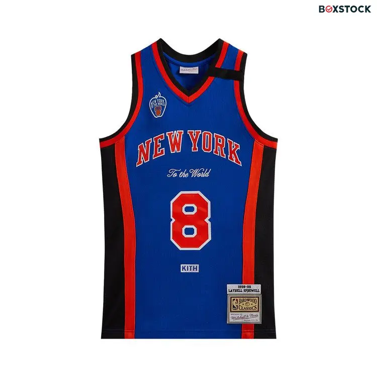 Kith And Mitchell & Ness For The New York Knicks Latrell Sprewell Jersey 'Knicks Blue/Knicks Orange' Multi-Color Fall/Winter 202