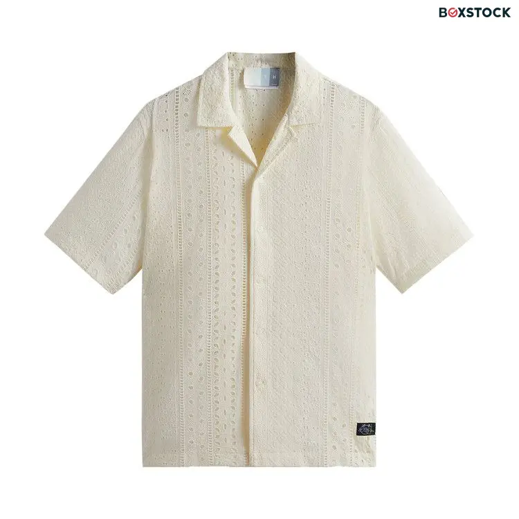 Kith Eyelet Thompson Camp Collar Shirt 'Sandrift' Cream Spring/Summer 2023