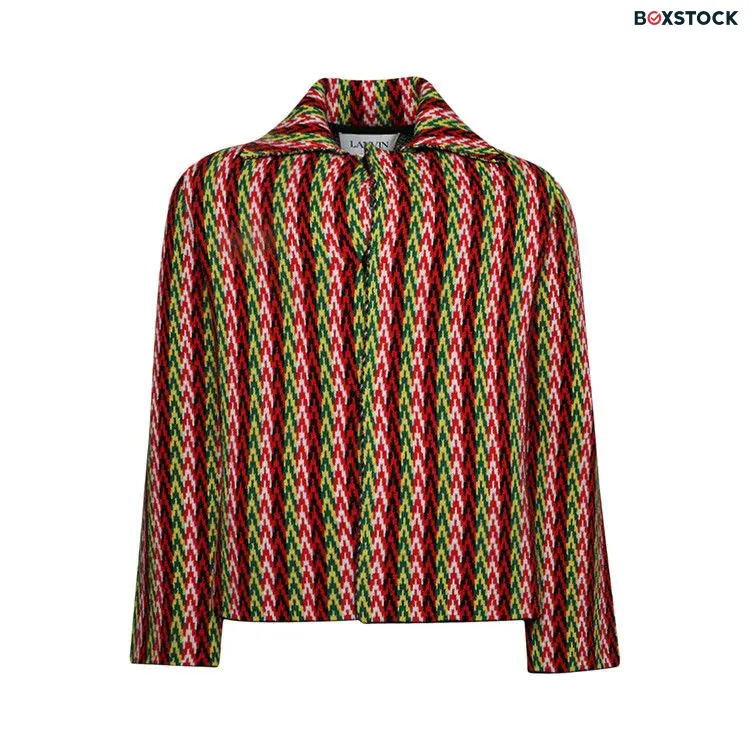 Lanvin Curb Chevron Knit Jacket 'Green/Multicolor' Fall/Winter 2023