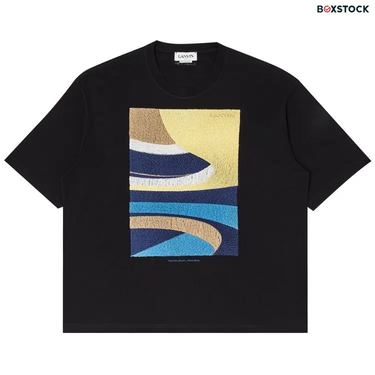 Lanvin Embroidered Oversized T-Shirt 'Black' Pre-Spring 2024