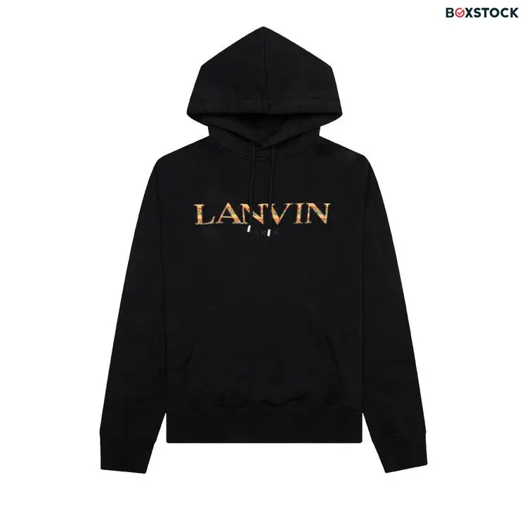 Lanvin Fleece Eusebio Hoodie 'Black/Orange' Spring/Summer 2023