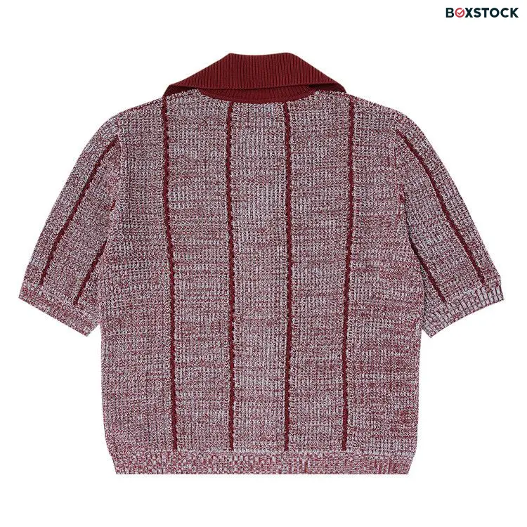 Lanvin Lace Knit Button Up Polo 'Red/Multicolor' Pre-Spring 2024