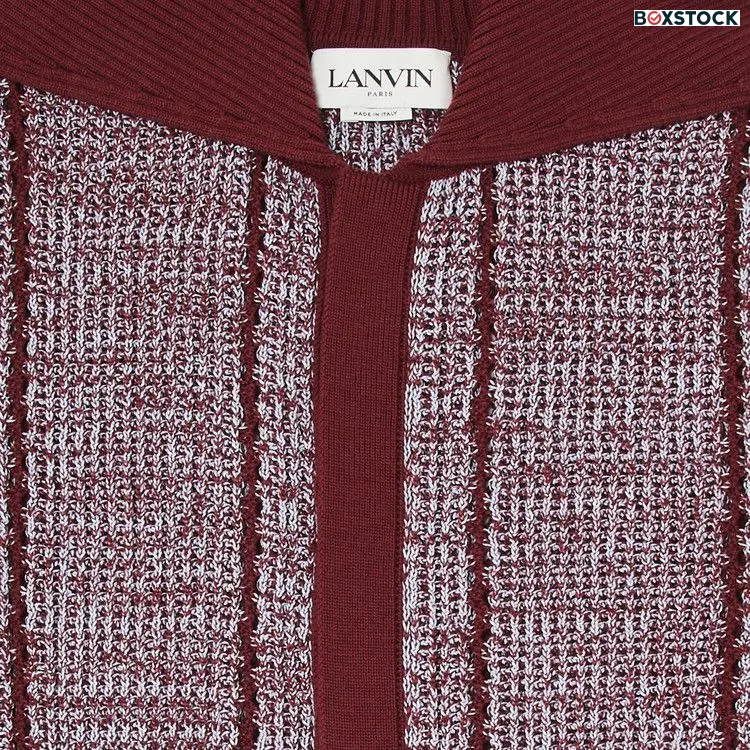 Lanvin Lace Knit Button Up Polo 'Red/Multicolor' Pre-Spring 2024