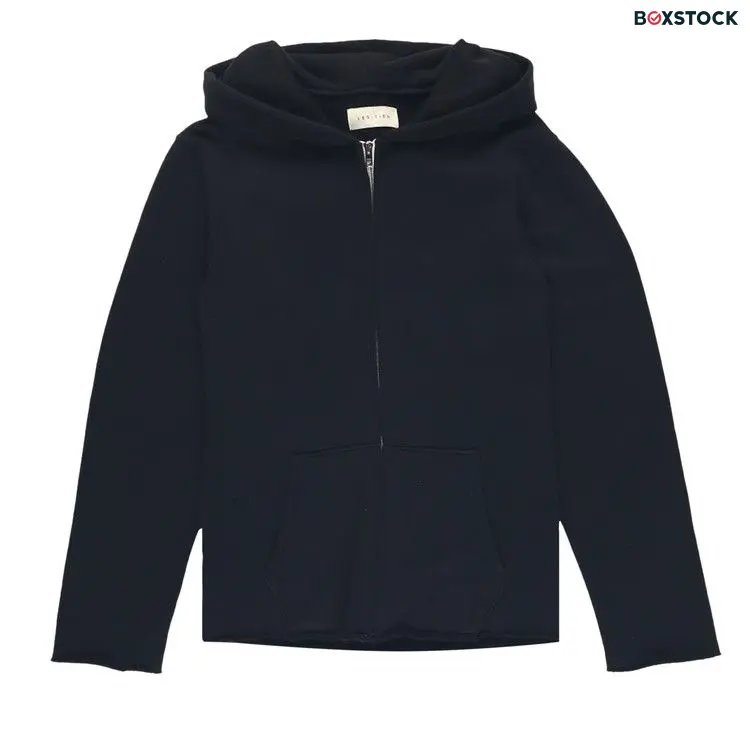 Les Tien Raw Zip Hoodie 'Jet Black' Fall/Winter 2023