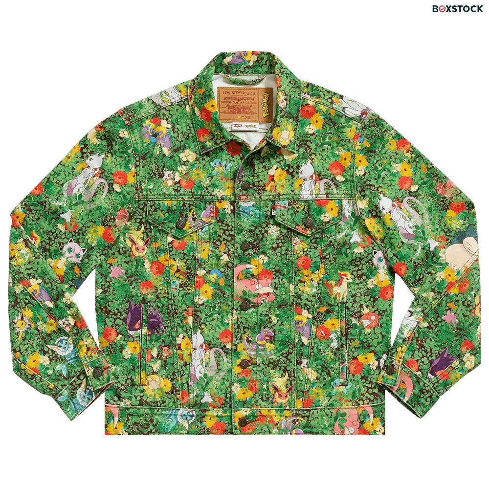 Levi's x Pokémon Vintage Fit Trucker Jacket 'Garden Multicolor' Green Spring/Summer 2021