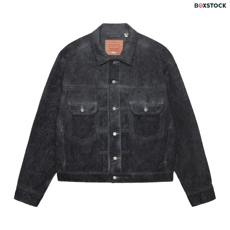 Levi's x Stussy Dyed Jacquard Trucker Jacket 'Black' Fall/Winter 2023