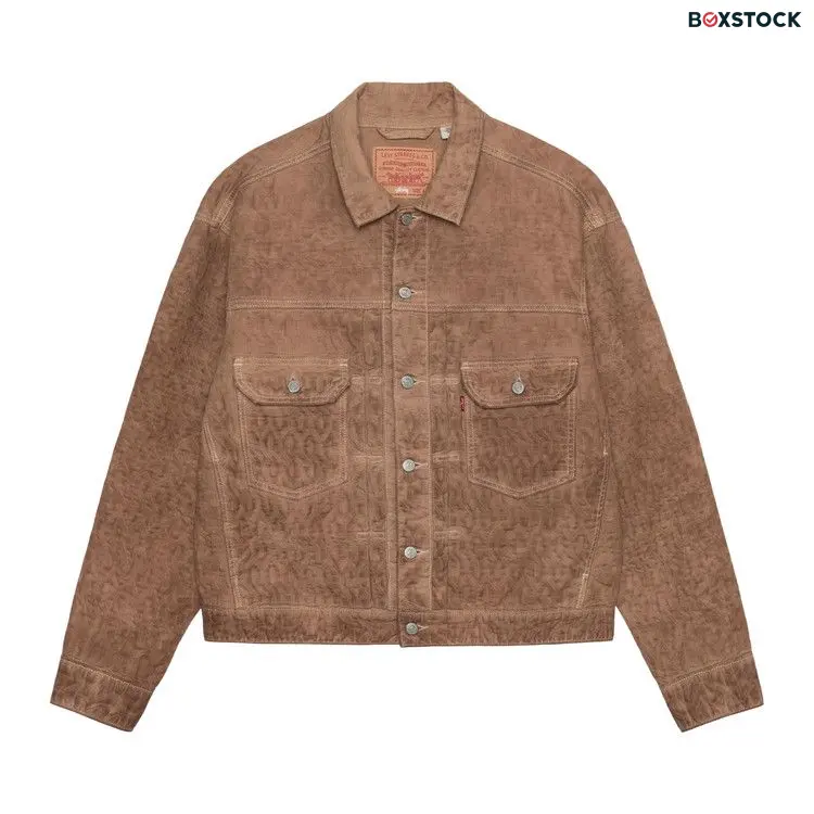 Levi's x Stussy Dyed Jacquard Trucker Jacket 'Brown' Fall/Winter 2023