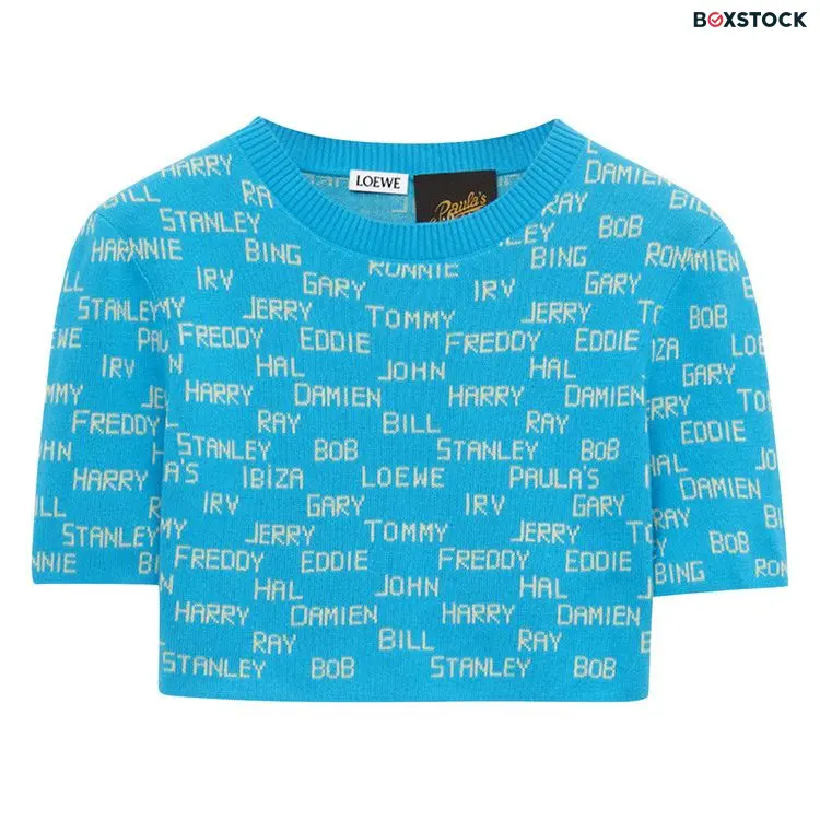 Loewe Cropped Sweater 'Turquoise/Ecru' Blue Fall/Winter 2024