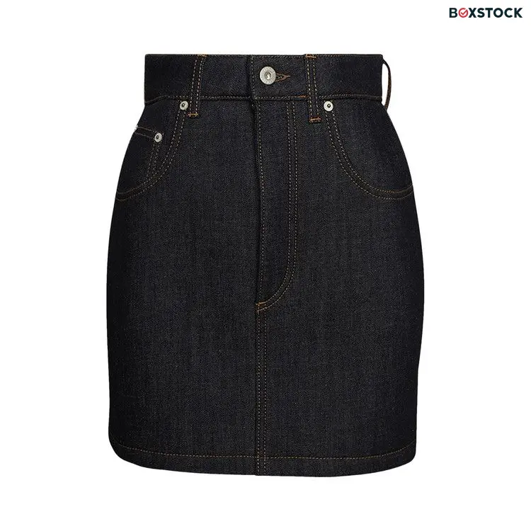 Loewe Curved Mini Skirt 'Aw Denim' Blue