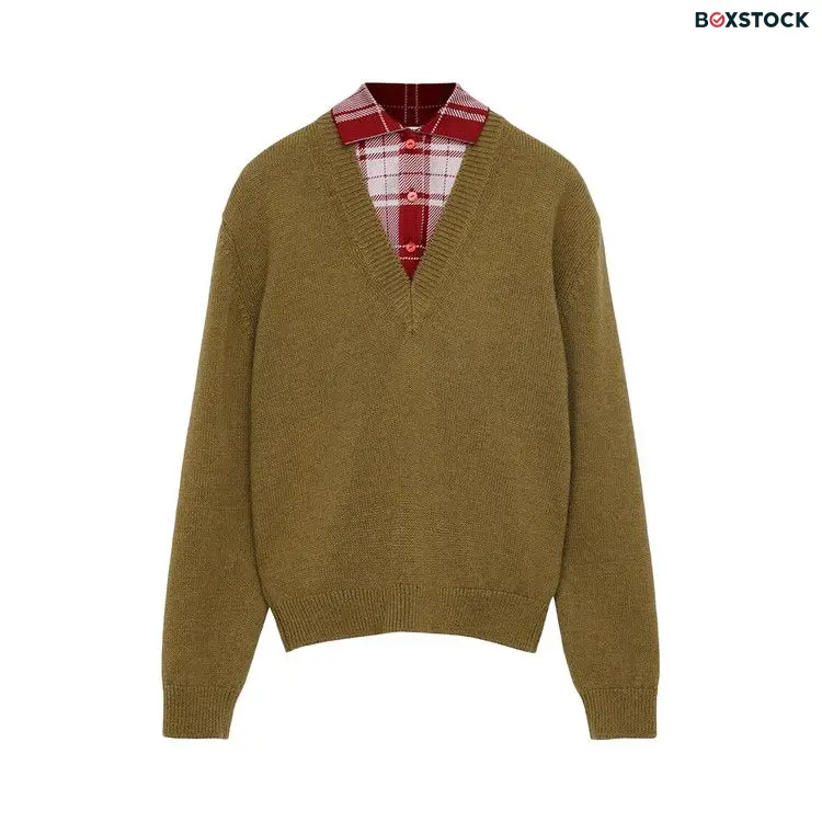 Loewe Trompe L'Oeil Sweater 'Green/Red' Spring/Summer 2024