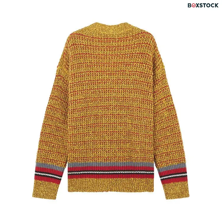 Maison Kitsuné Fox Head Crafty Comfort Cardigan 'Mustard Melange' Yellow Fall/Winter 2023