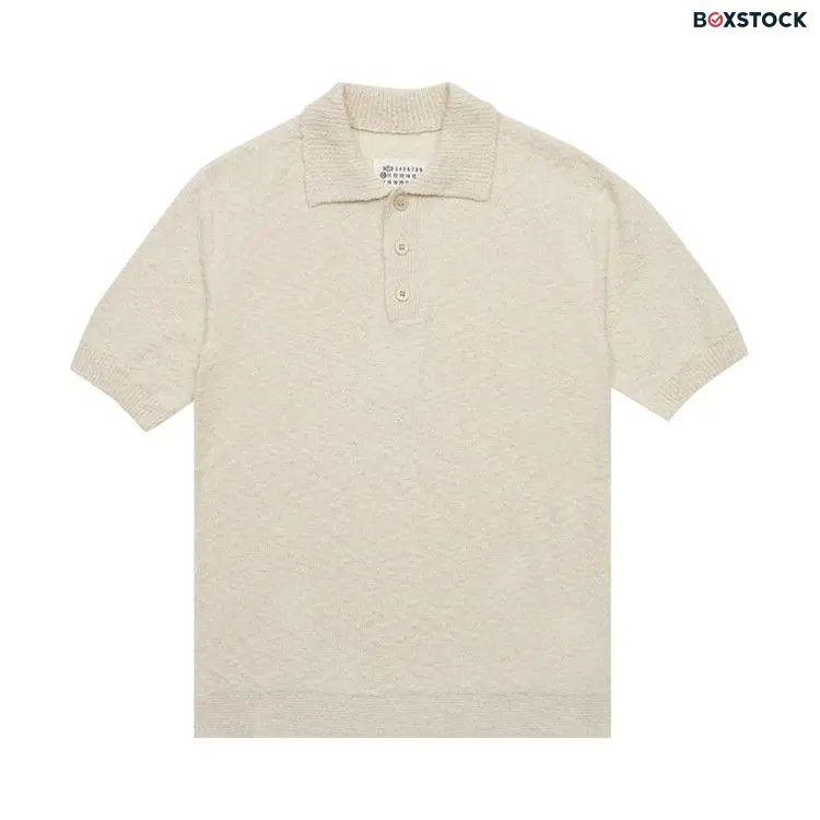 Maison Margiela Boucle Knit Polo Shirt 'Off White' Fall/Winter 2023