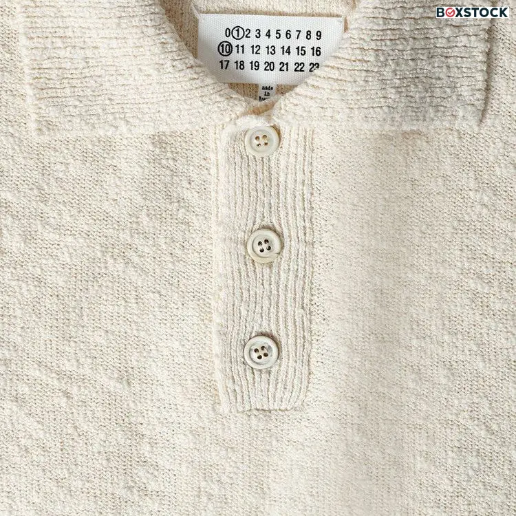 Maison Margiela Boucle Knit Polo Shirt 'Off White' Fall/Winter 2023