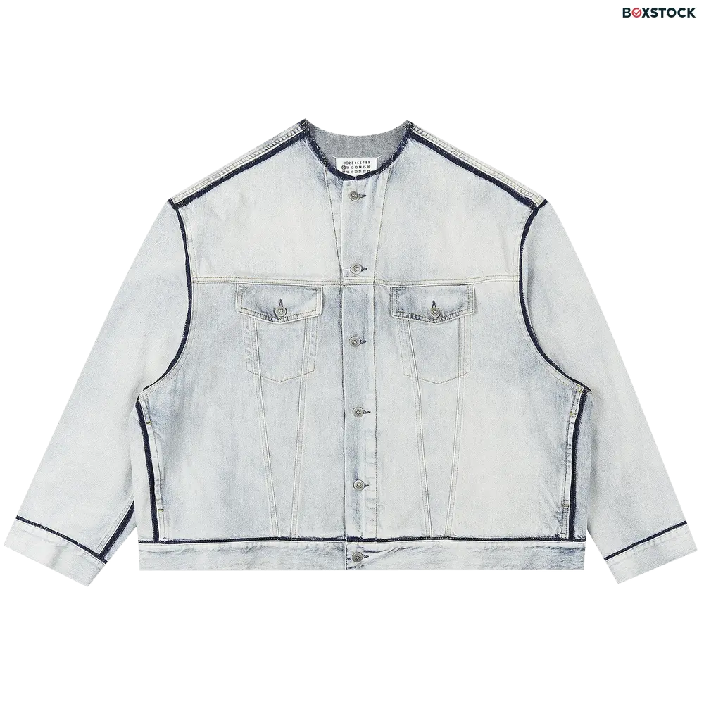 maison margiela Maison Margiela Collarless Denim Jacket 'Blue' Spring/Summer 2024