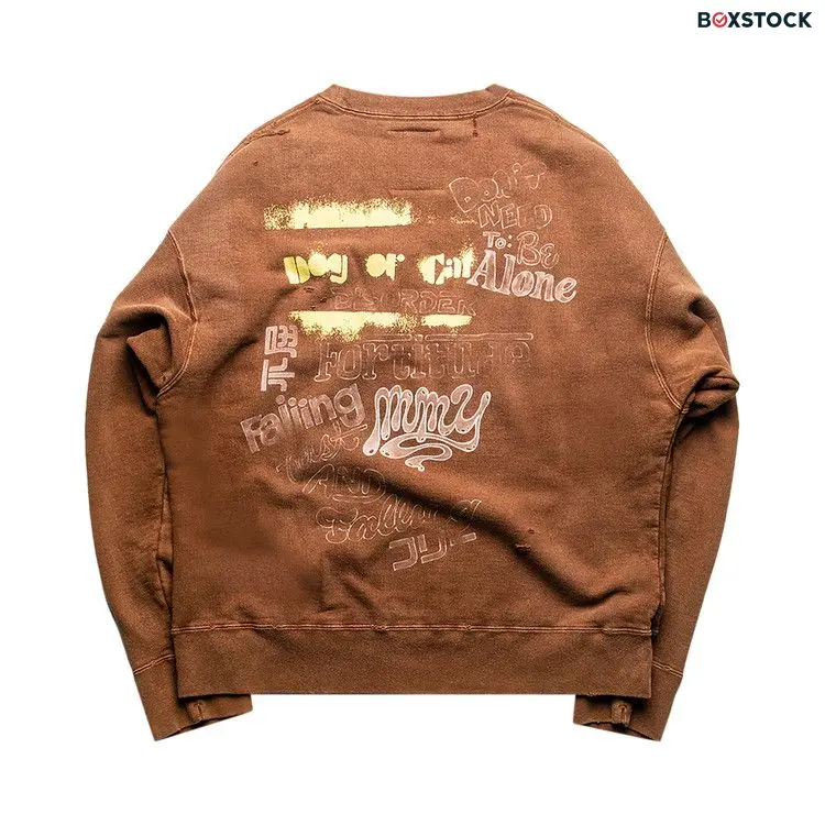 Maison Mihara Yasuhiro Distressed Graffiti Pullover 'Brown' Fall/Winter 2022
