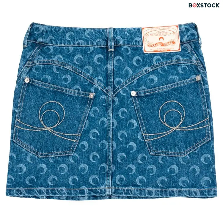 Marine Serre Deadstock Denim Mini Skirt 'Blue' Spring/Summer 2024