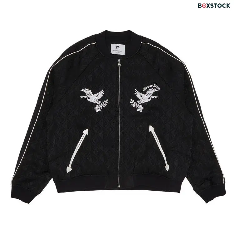 Marine Serre Jacquard Viscose Bomber Jacket 'Black' Spring/Summer 2024