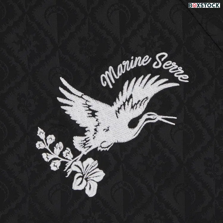 Marine Serre Jacquard Viscose Bomber Jacket 'Black' Spring/Summer 2024